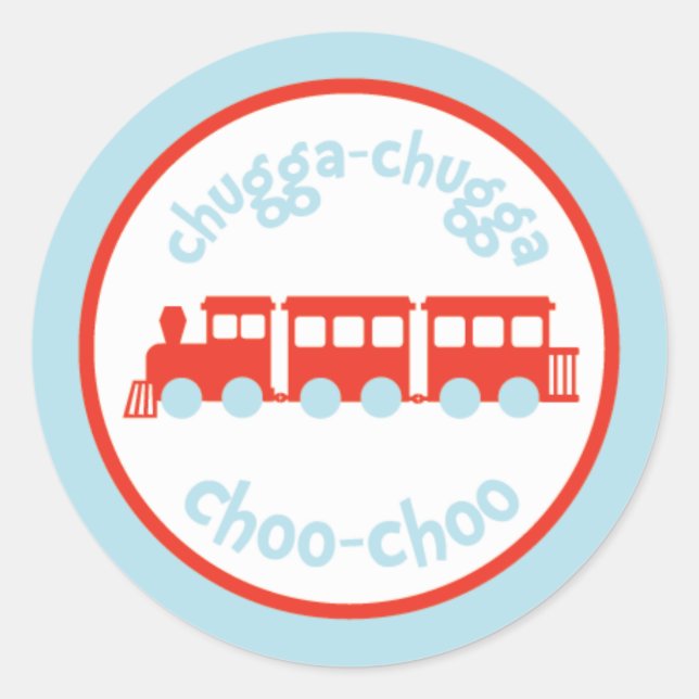 Adesivo Redondo Vinhetas de Festa de aniversário do comboio (Frente)