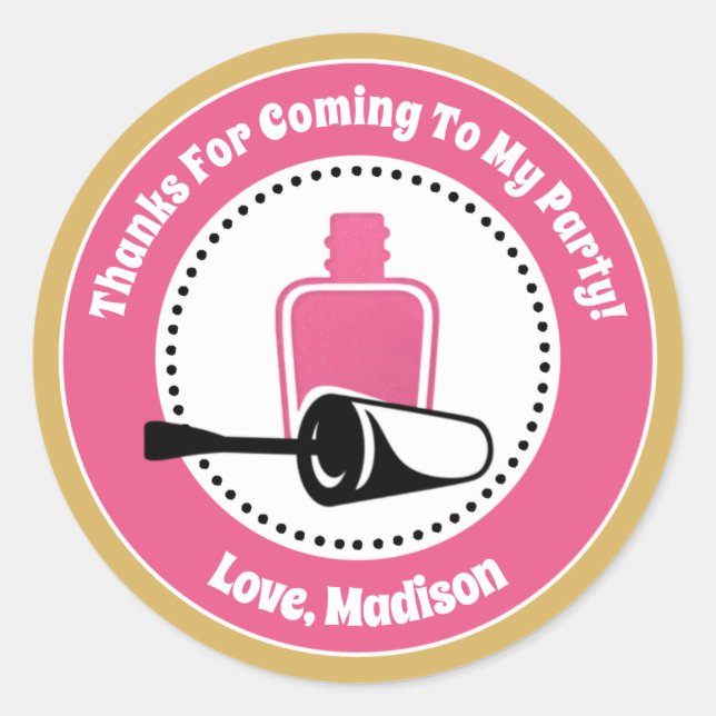 Adesivo Redondo Vinhetas de Festa de aniversário Polonesa (Frente)