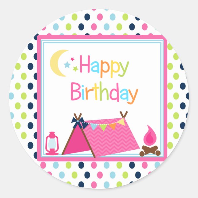 Adesivo Redondo Vinhetas de festas (Frente)