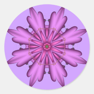 Adesivo Redondo Vinhetas de flores de fantasia decorativa