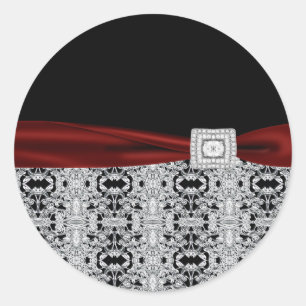 Adesivo Redondo Vinhetas de framante vermelho de amora amarela ele