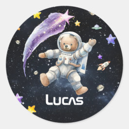 Adesivo Redondo Vinhetas de galácticos personalizadas e adoráveis