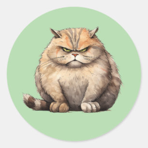 Adesivo Redondo Vinhetas de Gato Grumificado