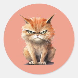Adesivo Redondo Vinhetas de Gato Grumificado