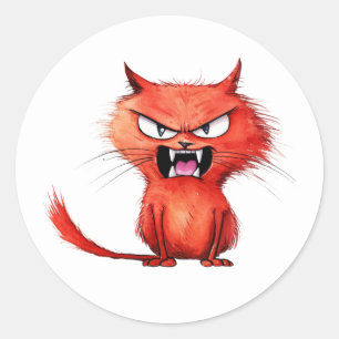 Adesivo Redondo Vinhetas de Gato Grumificado