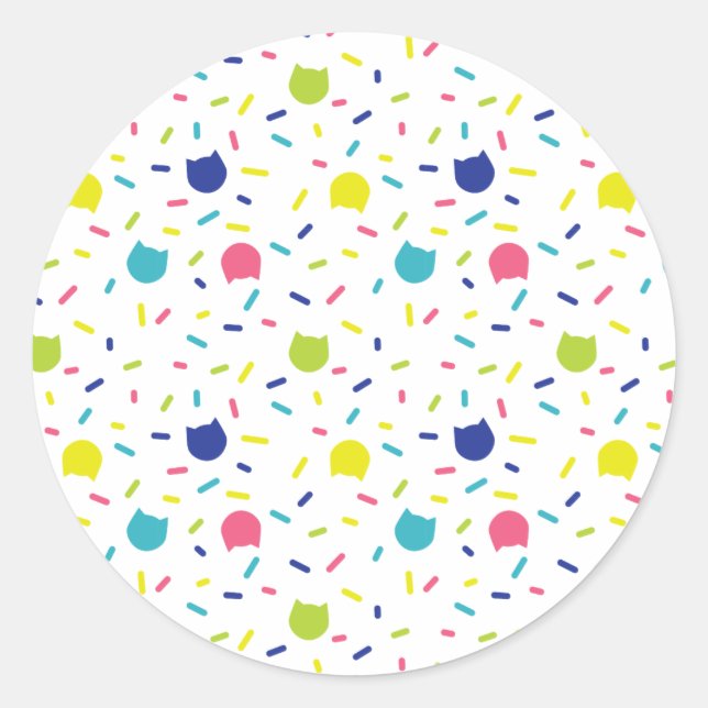 Adesivo Redondo Vinhetas de Gato legal (Frente)