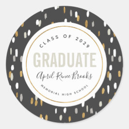 Adesivo Redondo Vinhetas de Graduação Personalizadas do Shimmer