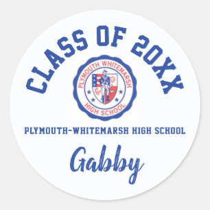 Adesivo Redondo Vinhetas de Graduação Plymouth-Whitemarsh High Sch