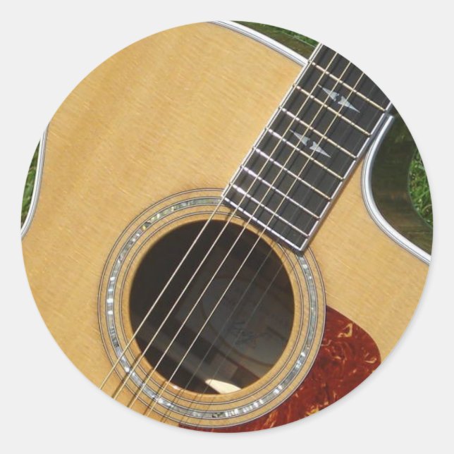 Adesivo Redondo vinhetas de guitarra (Frente)