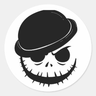 Adesivo Redondo Vinhetas de Halloween de Skeleton raivosos