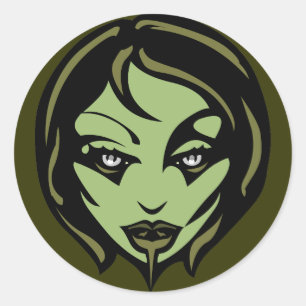 Adesivo Redondo Vinhetas de Halloween Personalizadas Zombie Sticke