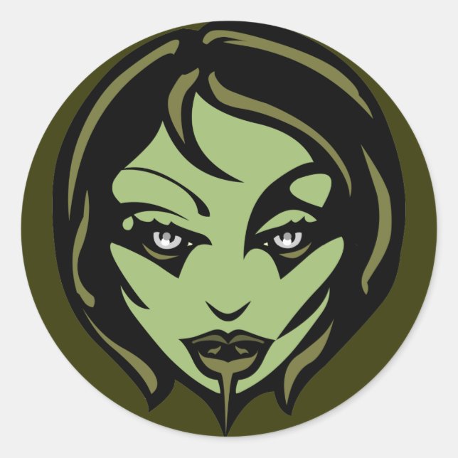 Adesivo Redondo Vinhetas de Halloween Personalizadas Zombie Sticke (Frente)