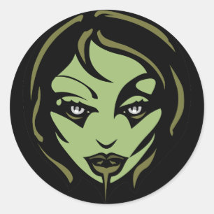 Adesivo Redondo Vinhetas de Halloween Personalizadas Zombie Sticke