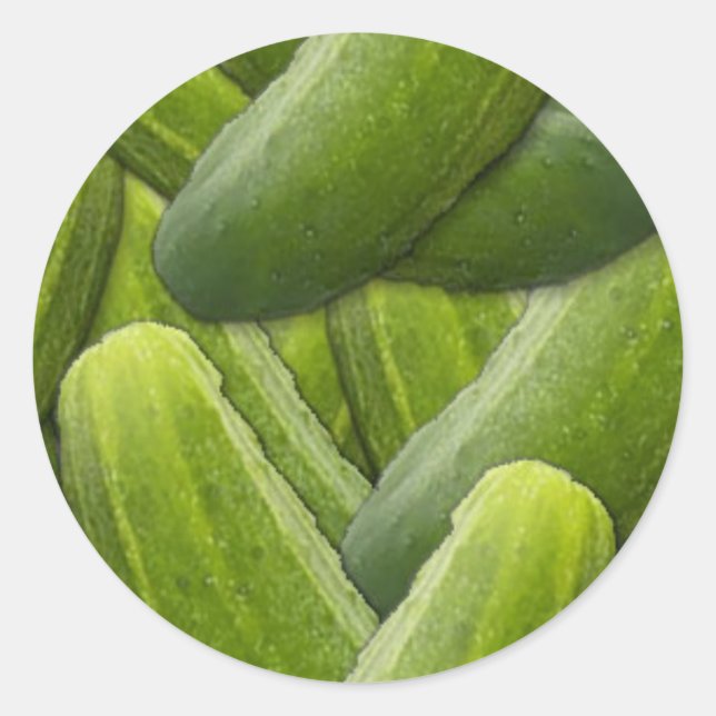 Adesivo Redondo Vinhetas de Jar de Canning — picles (Frente)