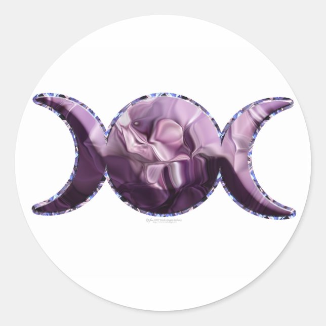 Adesivo Redondo Vinhetas de Lua Tripla (Frente)