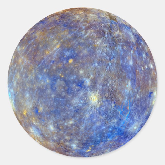 Adesivo Redondo vinhetas de mercúrio do planeta (Frente)