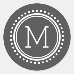 Adesivo Redondo Vinhetas de Monograma da Família de Círculos Ponti