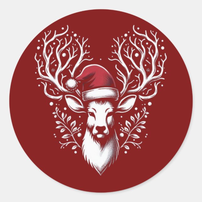 Adesivo Redondo Vinhetas de Natal (Frente)