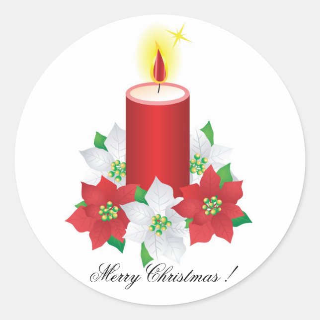 Adesivo Redondo Vinhetas de Natal (Frente)