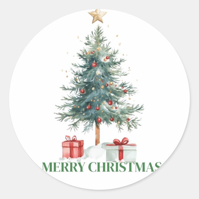 Adesivo Redondo Vinhetas de Natal (Frente)