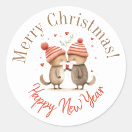Adesivo Redondo Vinhetas de Natal