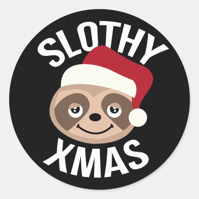 Adesivo Redondo Vinhetas de Natal Bonitas e Leves (Frente)