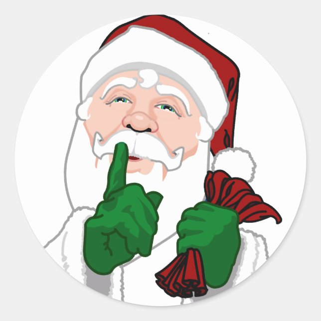 Adesivo Redondo Vinhetas de Natal bonitas Vinhetas de Santa Cláusu (Frente)