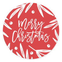 Vinhetas de Natal Botânicas Modernas - Vermelho