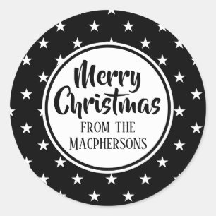 Adesivo Redondo Vinhetas de Natal das Estrelas Negras