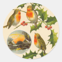 Vinhetas de Natal de Aves Vitorianas