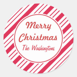 Adesivo Redondo Vinhetas de Natal de hortelã-pimenta