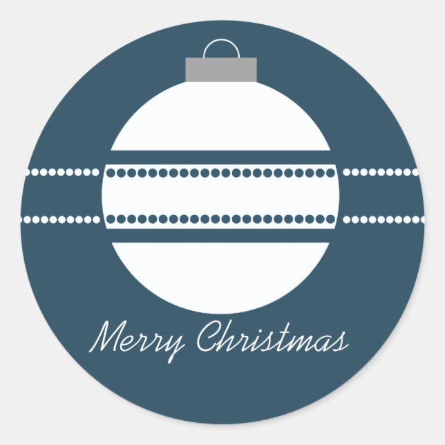 Adesivo Redondo Vinhetas de Natal de Ornamento Chic Simples (Frente)