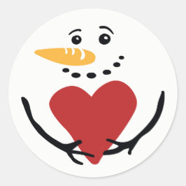 Adesivo Redondo Vinhetas de Natal de Snowman