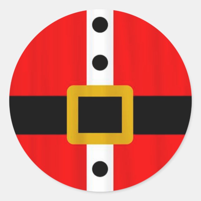 Adesivo Redondo Vinhetas de Natal/Fato de Papai Noel (Frente)