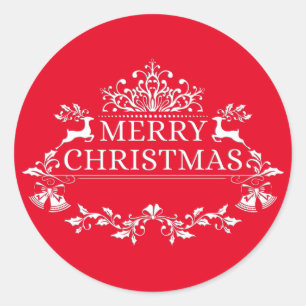 Adesivo Redondo Vinhetas de Natal Feliz