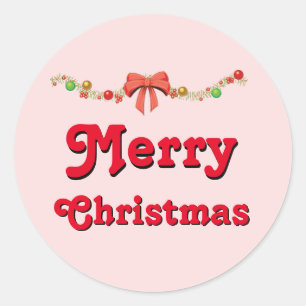 Adesivo Redondo Vinhetas de Natal Feliz