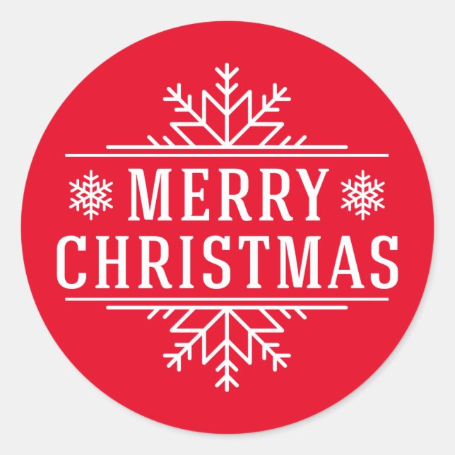 Adesivo Redondo Vinhetas de Natal Feliz Natal (Frente)