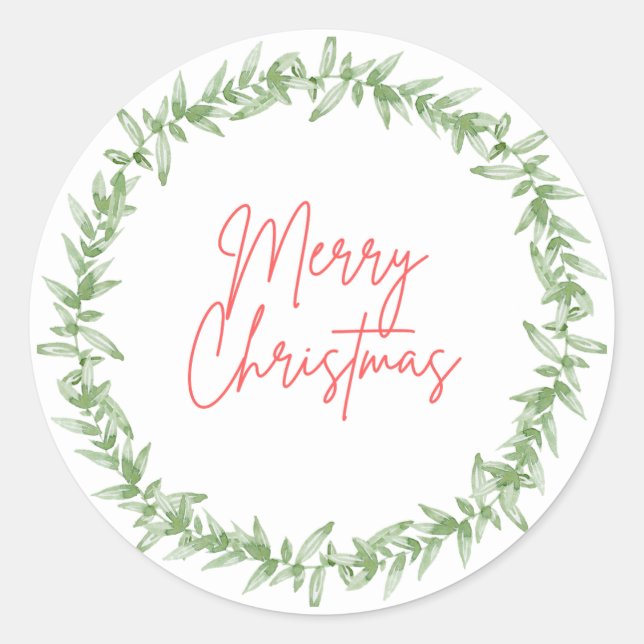 Adesivo Redondo Vinhetas de Natal felizes (Frente)