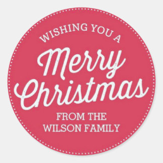 Adesivo Redondo Vinhetas de Natal felizes