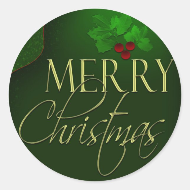 Adesivo Redondo Vinhetas de Natal felizes (Frente)
