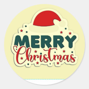Adesivo Redondo Vinhetas de Natal felizes