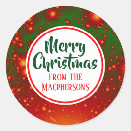 Adesivo Redondo Vinhetas de Natal Fractais Festivas (Círculo Verme