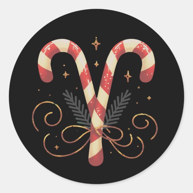 Adesivo Redondo Vinhetas de Natal lindas (Frente)