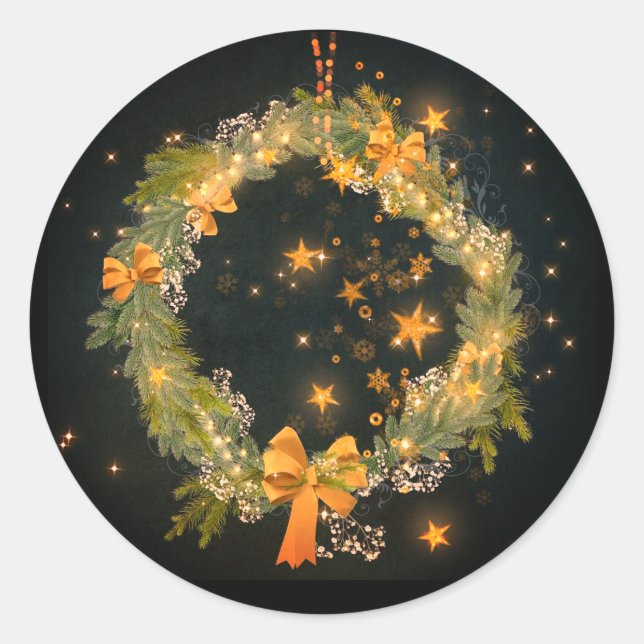 Adesivo Redondo Vinhetas de Natal lindas (Frente)