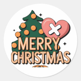 Adesivo Redondo Vinhetas de Natal Meritíssimas
