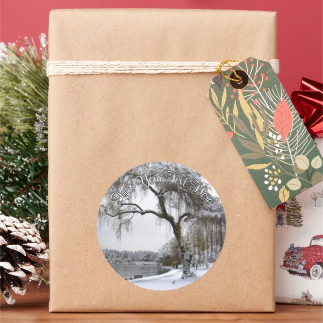 Adesivo Redondo Vinhetas de Natal Personalizadas (Feriado)