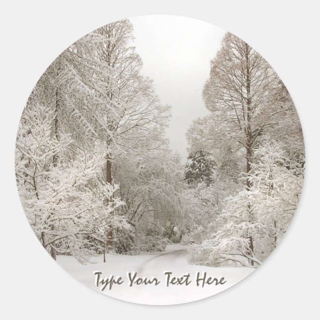 Adesivo Redondo Vinhetas de Natal Personalizadas Vinhetas de Inver (Frente)