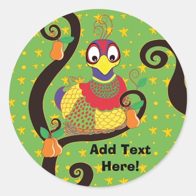 Adesivo Redondo Vinhetas de Natal. Personalizar (Frente)