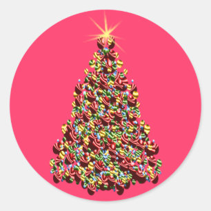 Adesivo Redondo Vinhetas de Natal Personalizáveis para Decoraçã