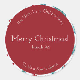 Adesivo Redondo Vinhetas de Natal redondas da feliz Berry